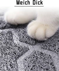 35.4" x 23.6" Cat Litter Mat with Litter Lock Mesh - Soft, Non-Slip, Water-Resistant Design for Easy Cleaning and Litter-Free Floors, Dark Grey